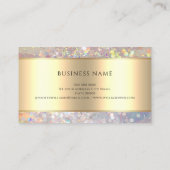 Make-up Artiest Holografische Glitter Elegant Goud Visitekaartje (Achterkant)