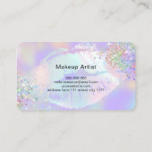 Make-up Artiest Holografische Glitter Lippen Paars Visitekaartje (Achterkant)