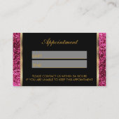 Make-up Artiest Hot Pink Glitter Afspraak Afsprakenkaartje (Achterkant)