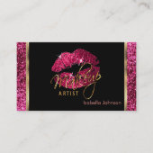 Make-up Artiest Hot Pink Glitter Afspraak Afsprakenkaartje (Voorkant)