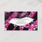 Make-up Artiest Hot Pink Glitter Lips Zebra Print Visitekaartje (Achterkant)