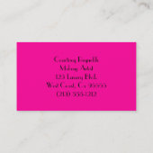Make-up Artiest Hot Roze Visitekaartjes (Achterkant)