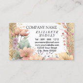 Make-up Artiest in Bloemen en Gouden Glitter Visitekaartje (Achterkant)