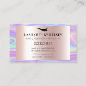 Make-up artiest iriserend + roze druppelen glitter visitekaartje (Achterkant)