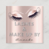 Make-up Artiest Lash Extension Diamond Pink RoseGl Vierkante Visitekaartje (Voorkant)