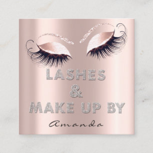 Make-up Artiest Lash Extension Diamond Pink RoseGl Vierkante Visitekaartje