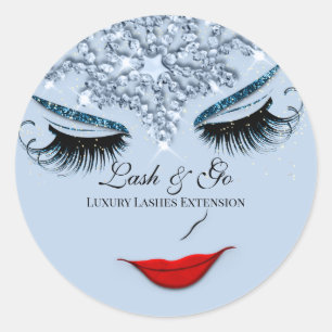 Make-up artiest Lash Extension Lip Princess Blue Ronde Sticker