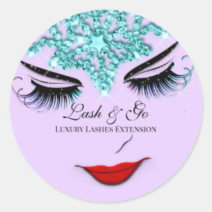 Make-up artiest Lash Extension Lip Princess Lavend Ronde Sticker