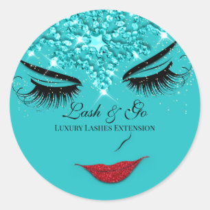 Make-up artiest Lash Extension Lip Princess Mint Ronde Sticker