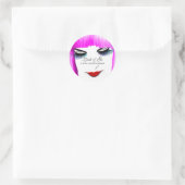 Make-up Artiest Lash Extension Lips Bangs Roze Haa Ronde Sticker (Tas)