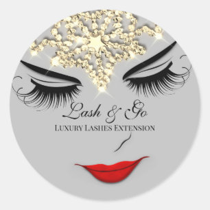 Make-up artiest Lash Extension Lips Beauty Grijs G Ronde Sticker