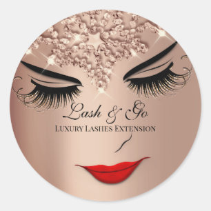 Make-up artiest Lash Extension Lips Roos Princess Ronde Sticker