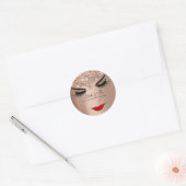 Make-up artiest Lash Extension Lips Roos Princess Ronde Sticker (Envelop)
