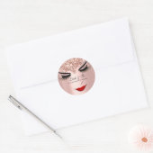 Make-up artiest Lash Extension Lips Roos Royal Ronde Sticker (Envelop)