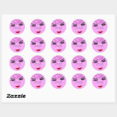 Make-up artiest Lash Extension Lips Roze Sterren Ronde Sticker (Vel)