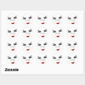 Make-up artiest Lash Extension Lips Zwart Wit Ronde Sticker (Vel)