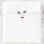 Make-up artiest Lash Extension Lips Zwart Wit Ronde Sticker (Tas)