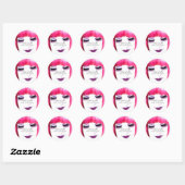 Make-up Artiest Lash Extension Roze Lips Bangs Haa Ronde Sticker (Vel)