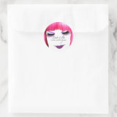 Make-up Artiest Lash Extension Roze Lips Bangs Haa Ronde Sticker (Tas)