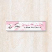 Make-up Artiest Lash Extensions Lashes Brows Roze Deurbordje (Voorkant)