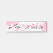 Make-up Artiest Lash Extensions Lashes Brows Roze Deurbordje (Voorkant)