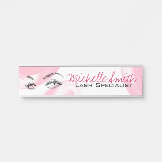 Make-up Artiest Lash Extensions Lashes Brows Roze Deurbordje (Voorkant)