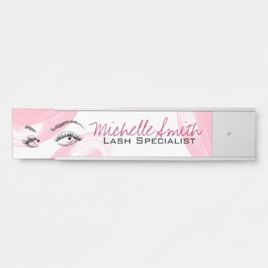 Make-up Artiest Lash Extensions Lashes Brows Roze Deurbordje (Voorkant)