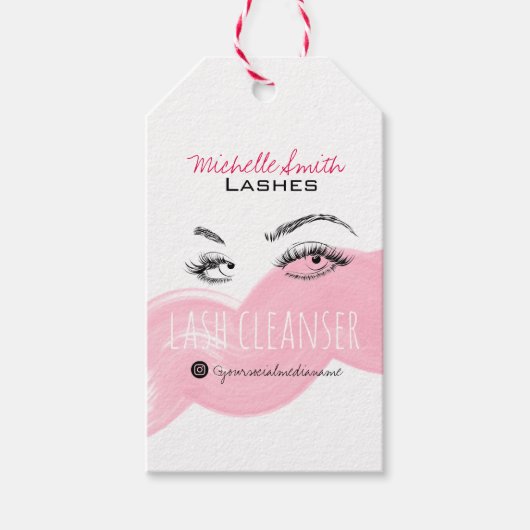 Make-up Artiest Lashes Brow Pink Lash Cleanser Pri Cadeaulabel (Voorkant)