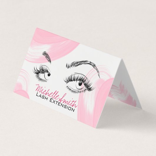 Make-up Artiest Lashes Brows Roze Afspraakkaart Visitekaartje (Voorkant)
