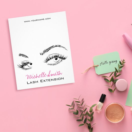 Make-up Artiest Lashes Brows Zwart en Wit Eenvoudi Flyer