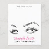 Make-up Artiest Lashes Brows Zwart en Wit Eenvoudi Flyer (Voorkant)