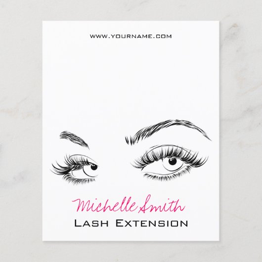 Make-up Artiest Lashes Brows Zwart en Wit Eenvoudi Flyer (Voorkant)