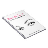 Make-up Artiest Lashes Brows Zwart en Wit Eenvoudi Notitieboek (Rechterzijde)