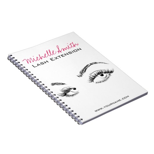 Make-up Artiest Lashes Brows Zwart en Wit Eenvoudi Notitieboek (Rechterzijde)