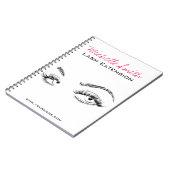 Make-up Artiest Lashes Brows Zwart en Wit Eenvoudi Notitieboek (Linkerzijde)
