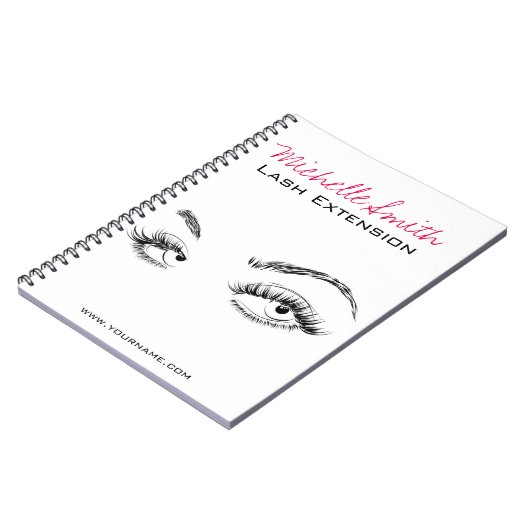 Make-up Artiest Lashes Brows Zwart en Wit Eenvoudi Notitieboek (Linkerzijde)