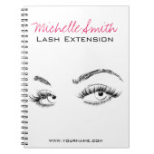 Make-up Artiest Lashes Brows Zwart en Wit Eenvoudi Notitieboek (Voorkant)