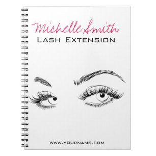 Make-up Artiest Lashes Brows Zwart en Wit Eenvoudi Notitieboek