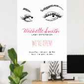 Make-up Artiest Lashes Brows Zwart en Wit Eenvoudi Poster (Thuiskantoor)