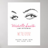 Make-up Artiest Lashes Brows Zwart en Wit Eenvoudi Poster (Voorkant)