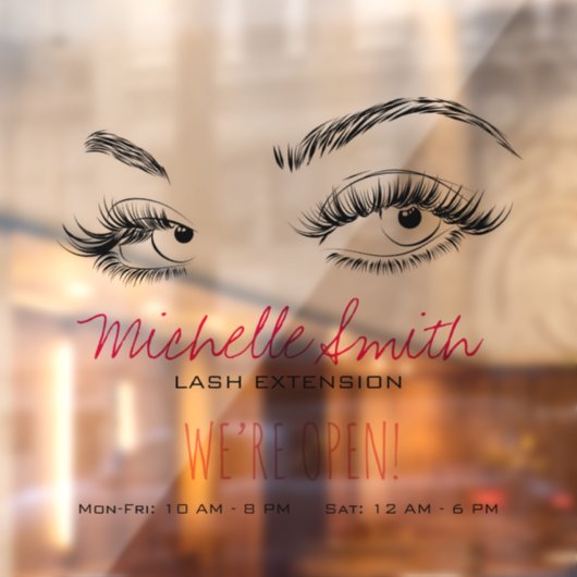 Make-up Artiest Lashes Brows Zwart en Wit Eenvoudi Raamsticker (Vel 2)