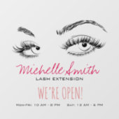 Make-up Artiest Lashes Brows Zwart en Wit Eenvoudi Raamsticker (Vel)