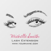 Make-up Artiest Lashes Brows Zwart en Wit Eenvoudi Raamsticker (Vel)