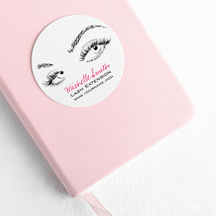 Make-up Artiest Lashes Brows Zwart en Wit Eenvoudi Ronde Sticker
