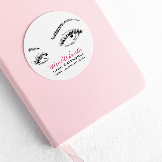 Make-up Artiest Lashes Brows Zwart en Wit Eenvoudi Ronde Sticker