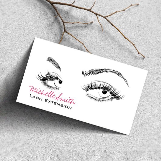 Make-up Artiest Lashes Brows Zwart en Wit Eenvoudi Visitekaartje