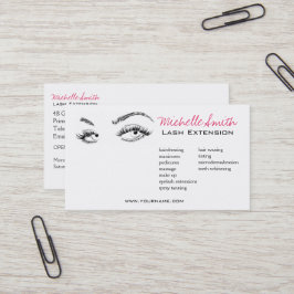 Make-up Artiest Lashes Brows Zwart en Wit Eenvoudi Visitekaartje