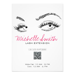 Make-up Artiest Lashes Brows Zwart Wit QR Code Foto Afdruk
