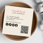 Make-up Artiest Lashes Brows Zwart Wit QR Code Vierkante Visitekaartje