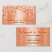 Make-up Artiest Lashes Glitter Drips Koraal Event Visitekaartje (Voorkant / Achterkant)